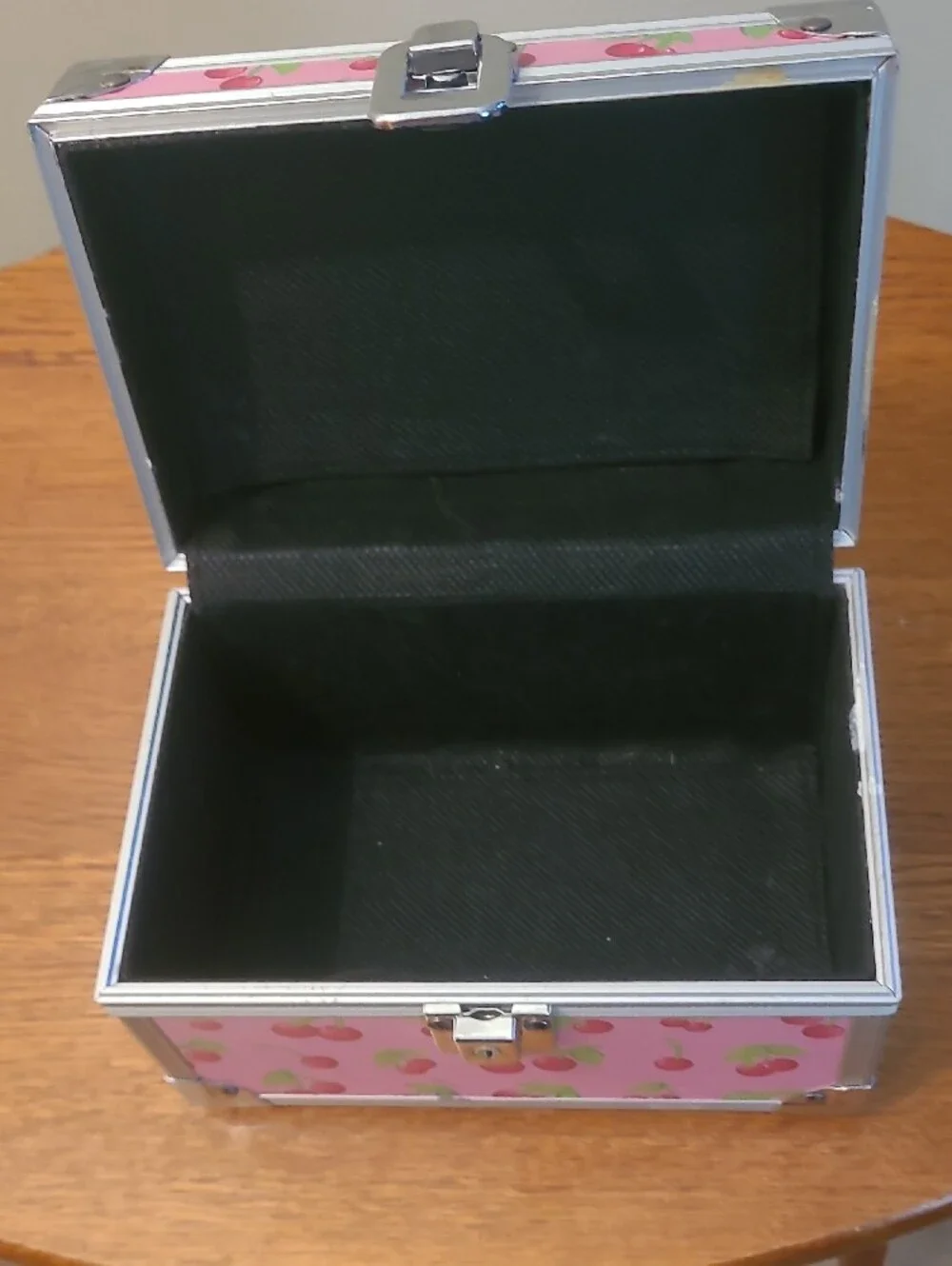 Pink Cherry Print Jewelry Case